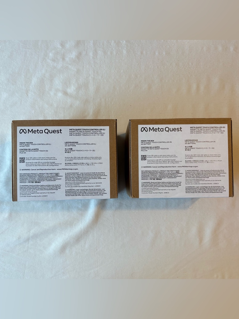 Replacement Meta Quest Touch Controllers for Right and Left Hand- Refurbished